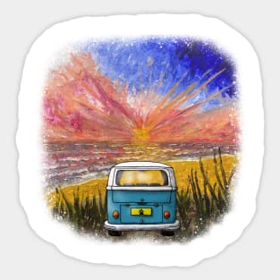 Sunset Camper (Blue) Sticker